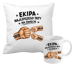 Zestaw poduszka i kubek EKIPA najlepszego TATY na świecie z imionami dzieci.jpg