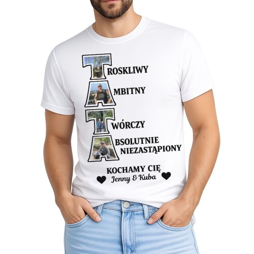 Koszulka dla taty z imionami dzieci TATA ze zdjęć.jpg