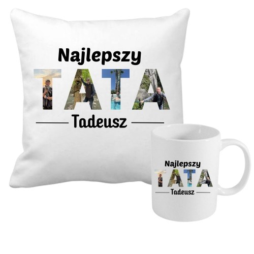 Zestaw poduszka i kubek Najlepszy TATA ze zdjęciami i imionami dzieci.jpg