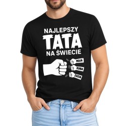 Koszulka Najlepszy TATA na świecie z imionami dzieci czarna.jpg