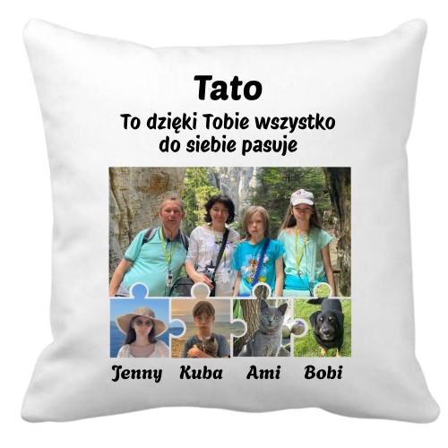 Poduszka puzzle ze zdjęciami i imionami dzieci z dedykacją dla taty.jpg