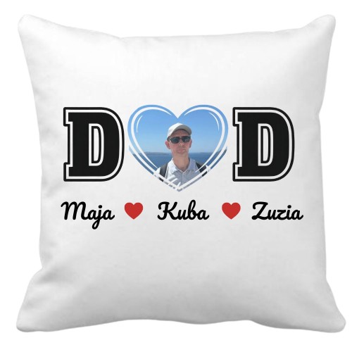 Poduszka dla taty DAD ze zdjęciem i imionami dzieci.jpg