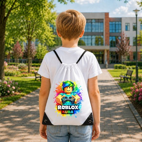 Worek szkolny dla dziecka personalizowany z imieniem na buty - ROBLOX