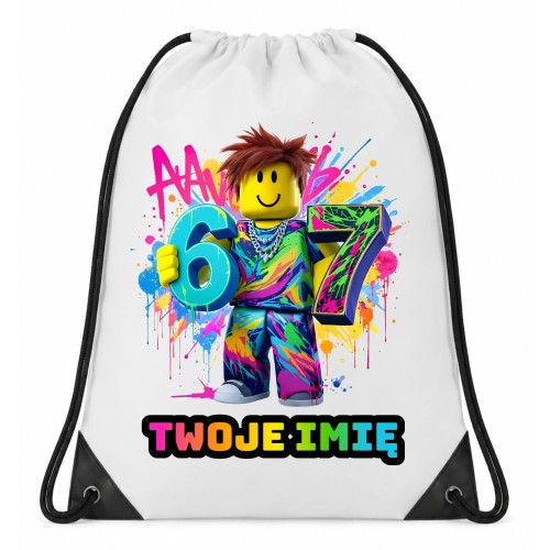 Worek plecak z imieniem ROBLOX 67 do przedszkola szkoły na wf