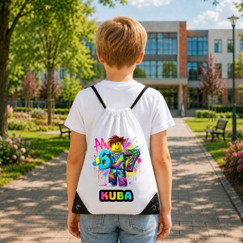 Worek szkolny dla dziecka personalizowany z imieniem na buty - ROBLOX 67