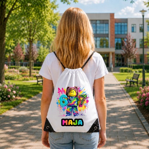 Worek szkolny dla dziecka personalizowany z imieniem na buty - ROBLOX 67