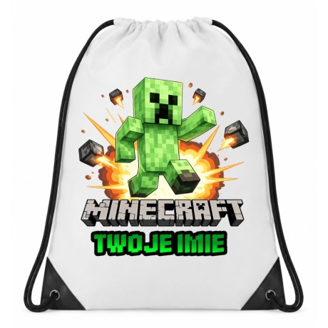 Przejdź do produktu Worek plecak z imieniem MINECRAFT CREEPER do przedszkola szkoły na wf