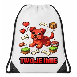 Worek plecak z imieniem PIESEK MINECRAFT do przedszkola szkoły na wf