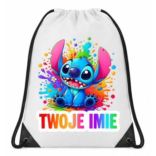 Worek plecak z imieniem STITCH do przedszkola szkoły na wf