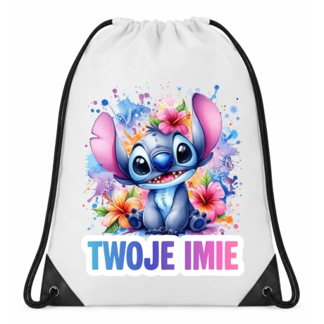 Przejdź do produktu Worek plecak z imieniem STITCH do przedszkola szkoły na wf