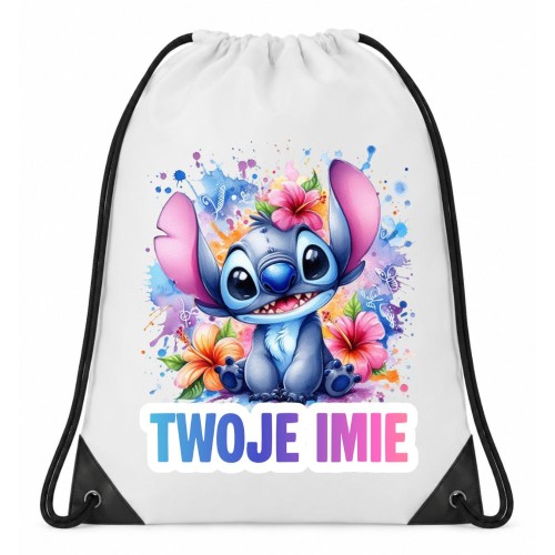 Worek plecak z imieniem STITCH do przedszkola szkoły na wf