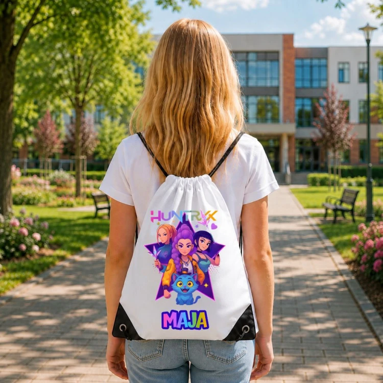 Worek szkolny dla dziecka personalizowany z imieniem na buty - HUNTRIX