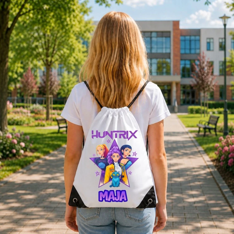 Worek szkolny dla dziecka personalizowany z imieniem na buty - HUNTRIX