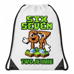 Worek plecak z imieniem MINECRAFT SIX SEVEN 67 do przedszkola szkoły na wf