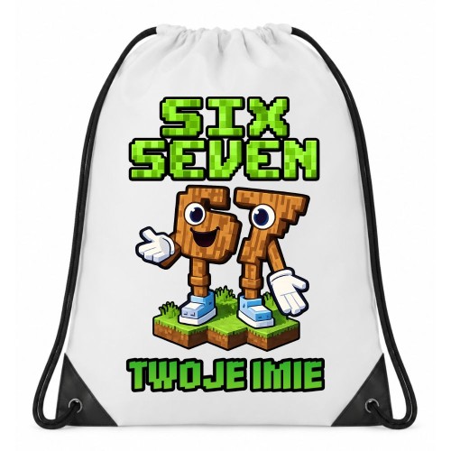 Worek plecak z imieniem MINECRAFT SIX SEVEN 67 do przedszkola szkoły na wf