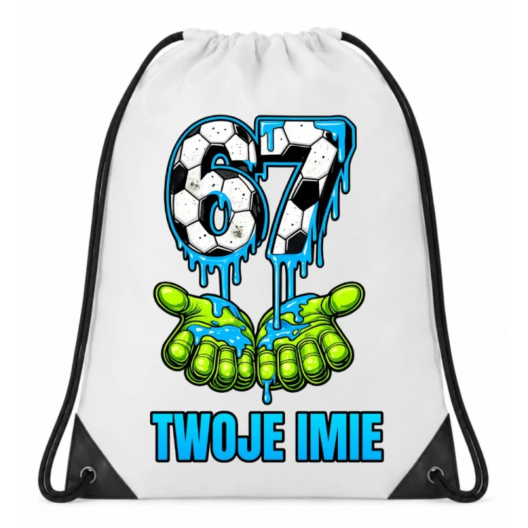 Worek plecak z imieniem FOOTBALL SIX SEVEN 67 do przedszkola szkoły na wf