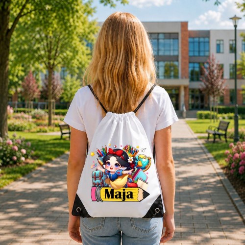 Worek dla dziecka personalizowany z imieniem na buty - KRÓLEWNA ŚNIEŻKA
