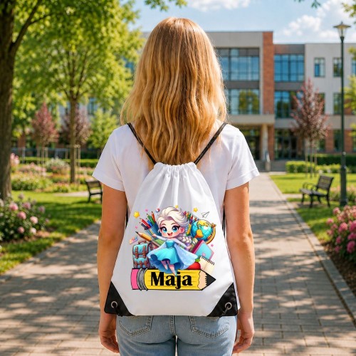 Worek dla dziecka personalizowany z imieniem na buty - ELSA KRAINA LODU