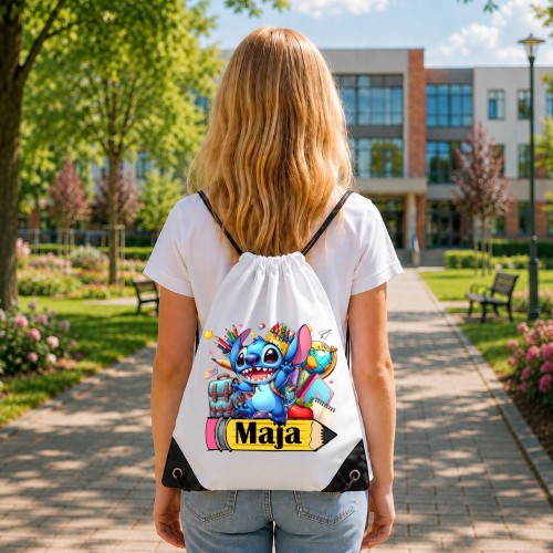 Worek dla dziecka personalizowany z imieniem na buty - STITCH