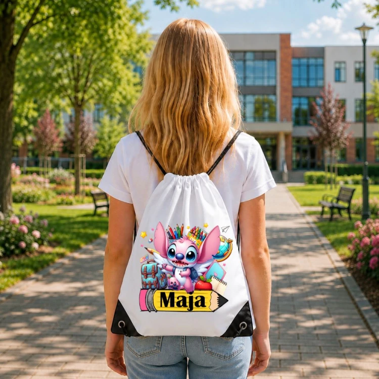 Worek dla dziecka personalizowany z imieniem na buty - ANGEL