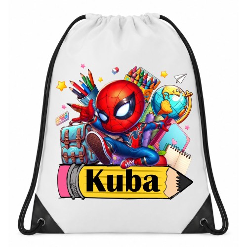 Worek plecak z imieniem SPIDER MAN do przedszkola szkoły na wf