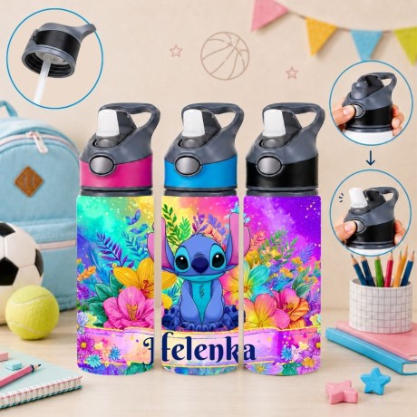 Przejdź do produktu Bidon dla dziecka STITCH z imieniem do szkoły 650 ml