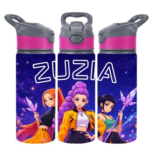 Bidon dla dziecka HUNTRIX K-POP z imieniem do szkoły