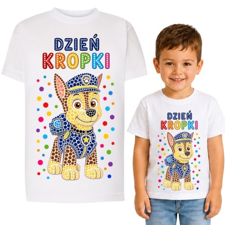 Przejdź do produktu Koszulka dziecięca na dzień kropki z nadrukiem CHASE PSI PATROL