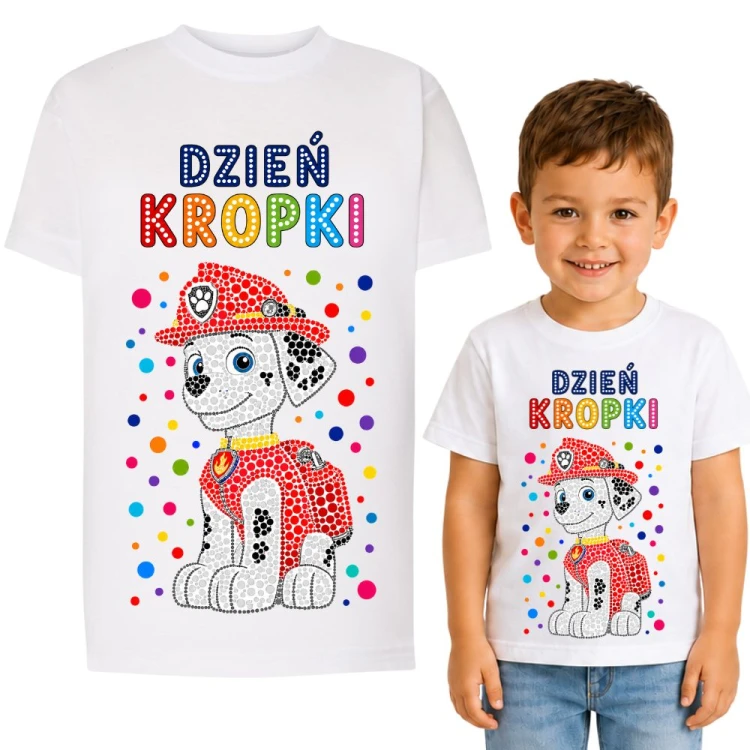 Koszulka dziecięca na dzień kropki z nadrukiem MARSHALL PSI PATROL.jpg