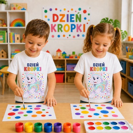 Przejdź do produktu Koszulka dziecięca na dzień kropki z nadrukiem EVEREST PSI PATROL