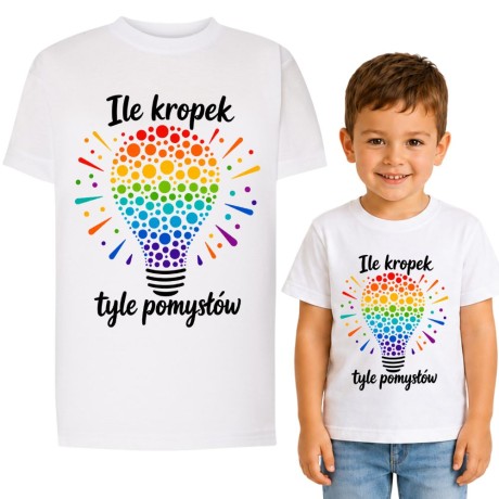 Przejdź do produktu Koszulka dziecięca na dzień kropki ile kropek tyle pomysłów