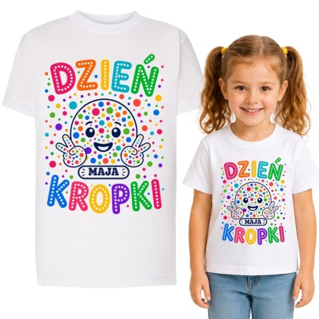 Przejdź do produktu Koszulka dziecięca na dzień kropki z imieniem do szkoły i przedszkola