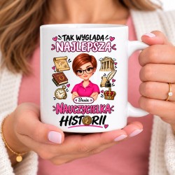 Kubek dla nauczycielki z awatarem i przedmiotem - HISTORIA