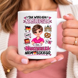 Kubek dla nauczycielki z awatarem i przedmiotem - NIEMIECKI
