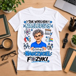 Koszulka dla nauczyciela z awatarem i przedmiotem - FIZYKA