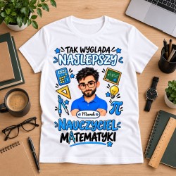 Koszulka dla nauczyciela z awatarem i przedmiotem - MATEMATYKA