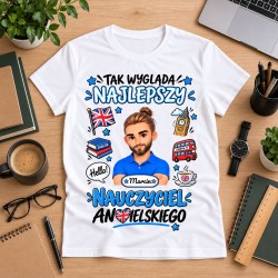Koszulka dla nauczyciela z awatarem i przedmiotem - ANGIELSKI