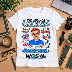 Koszulka dla nauczyciela z awatarem i przedmiotem - WOS