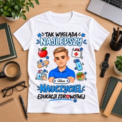 Koszulka dla nauczyciela z awatarem i przedmiotem - EDUKACJA ZDROWOTNA