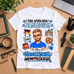 Koszulka dla nauczyciela z awatarem i przedmiotem - NIEMIECKI