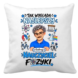 Poduszka dla nauczyciela z imieniem awatarem i przedmiotem personalizowany prezent