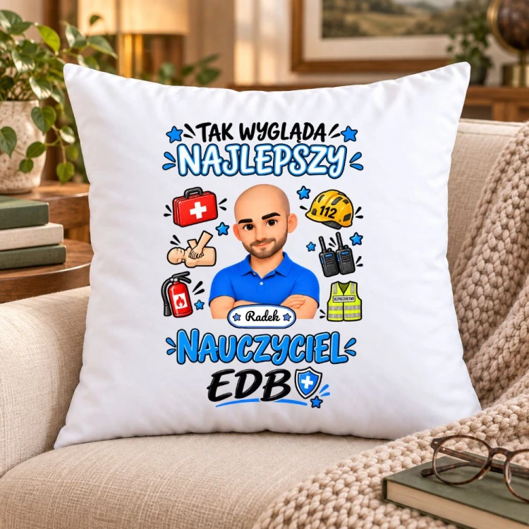 Poduszka dla nauczyciela z awatarem i przedmiotem - EDB
