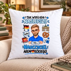 Poduszka dla nauczyciela z awatarem i przedmiotem - NIEMIECKI