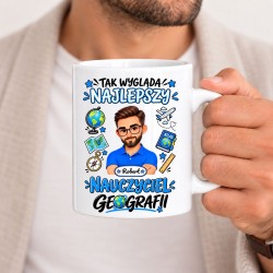Kubek dla nauczyciela z awatarem i przedmiotem - GEOGRAFIA
