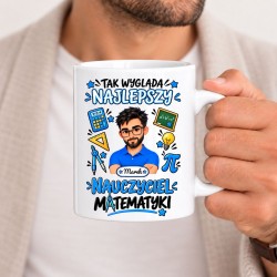 Kubek dla nauczyciela z awatarem i przedmiotem - MATEMATYKA