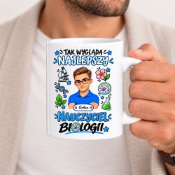 Kubek dla nauczyciela z awatarem i przedmiotem - BIOLOGIA