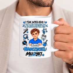 Kubek dla nauczyciela z awatarem i przedmiotem - MUZYKA