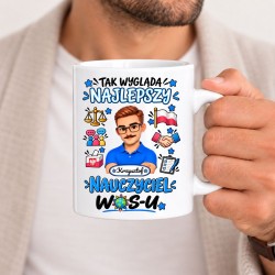 Kubek dla nauczyciela z awatarem i przedmiotem - WOS