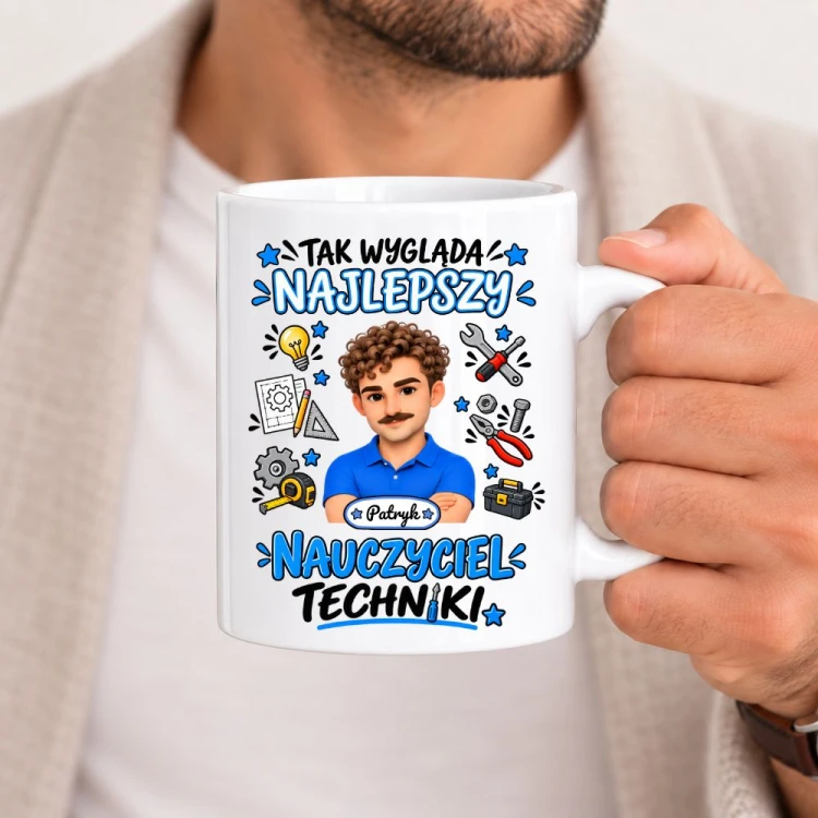 Kubek dla nauczyciela z awatarem i przedmiotem - TECHNIKA
