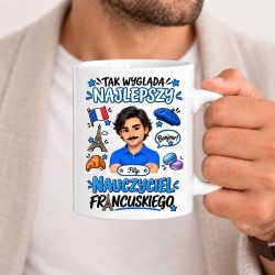 Kubek dla nauczyciela z awatarem i przedmiotem - FRANCUSKI